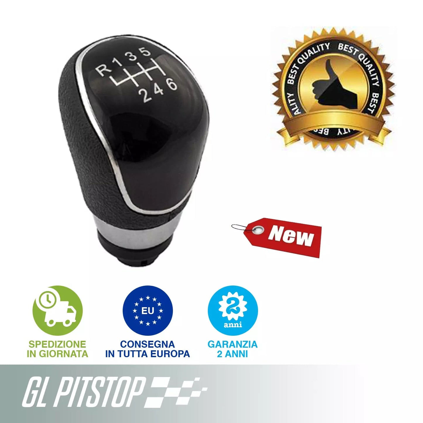 POMELLO CAMBIO compatibile con FORD KUGA, MONDEO 5 MARCE NERO IN BASSO A DX DA '07 Sonas srl