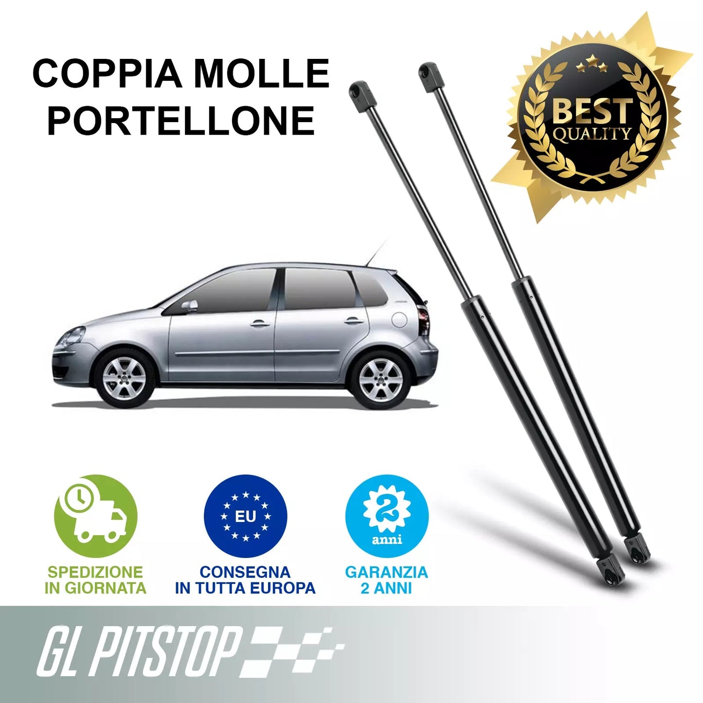 Pistoni Cofano Motore, Coppia Molle a Gas Cofano Motore compatibile con VOLKSWAGEN Polo IV (9N) Sonas srl