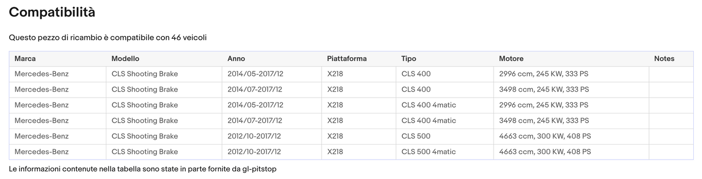 Coppia di Spazzole Tergicristalli per MERCEDES CL Classe S da 10/10 a 02/14 Sonas srl