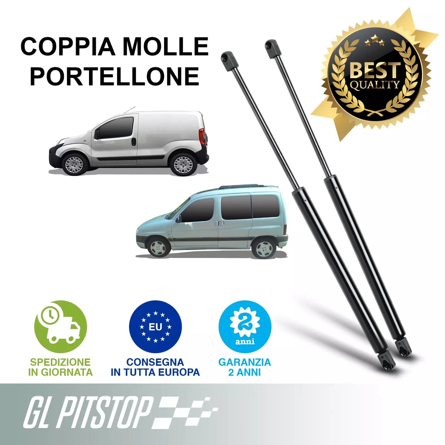 Pistoni Portellone, Coppia Molle a Gas PEUGEOT Partner I, II Ranch (5F) Sonas srl