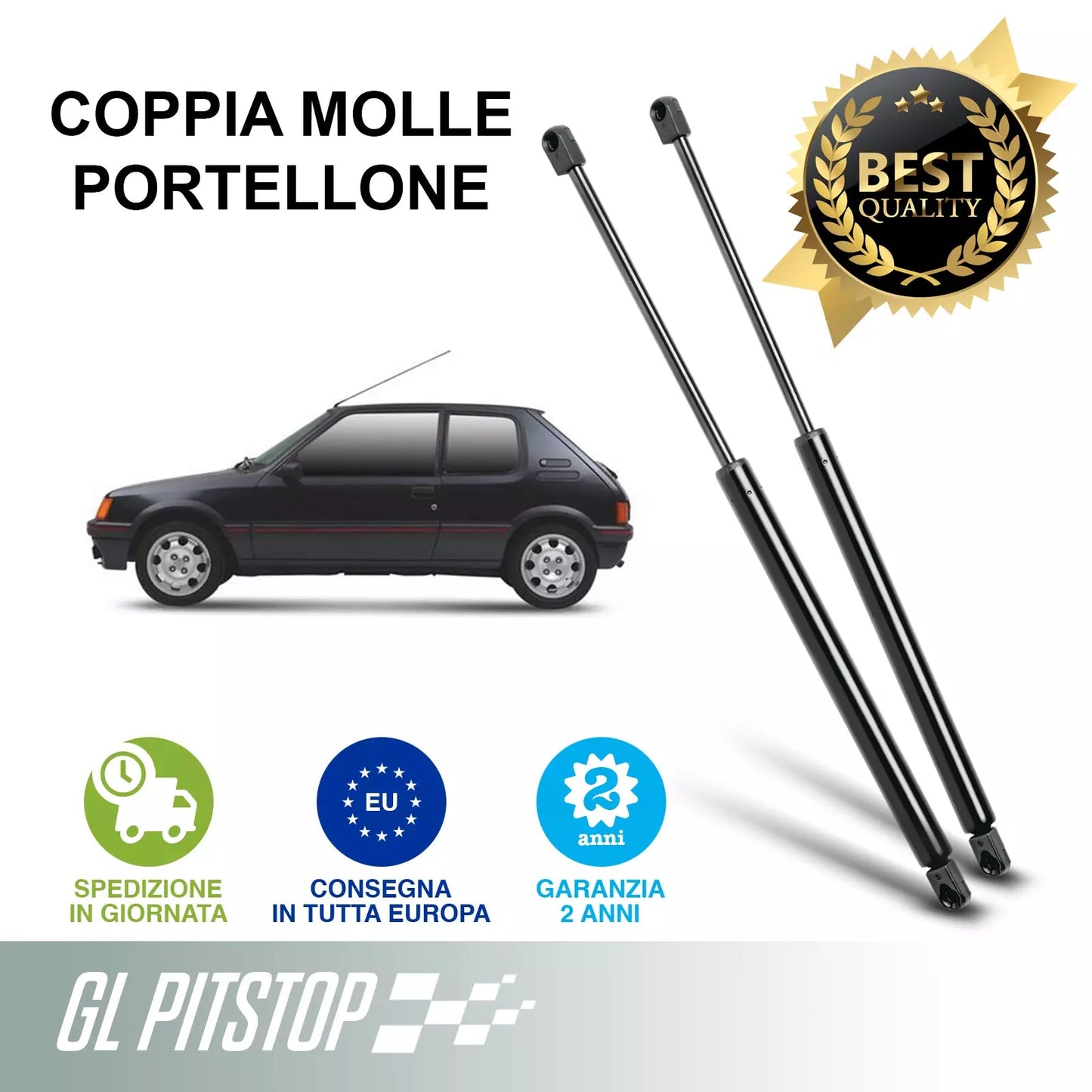 Pistoni Portellone, Coppia Molle a Gas PEUGEOT 205 (741A/C) Sonas srl