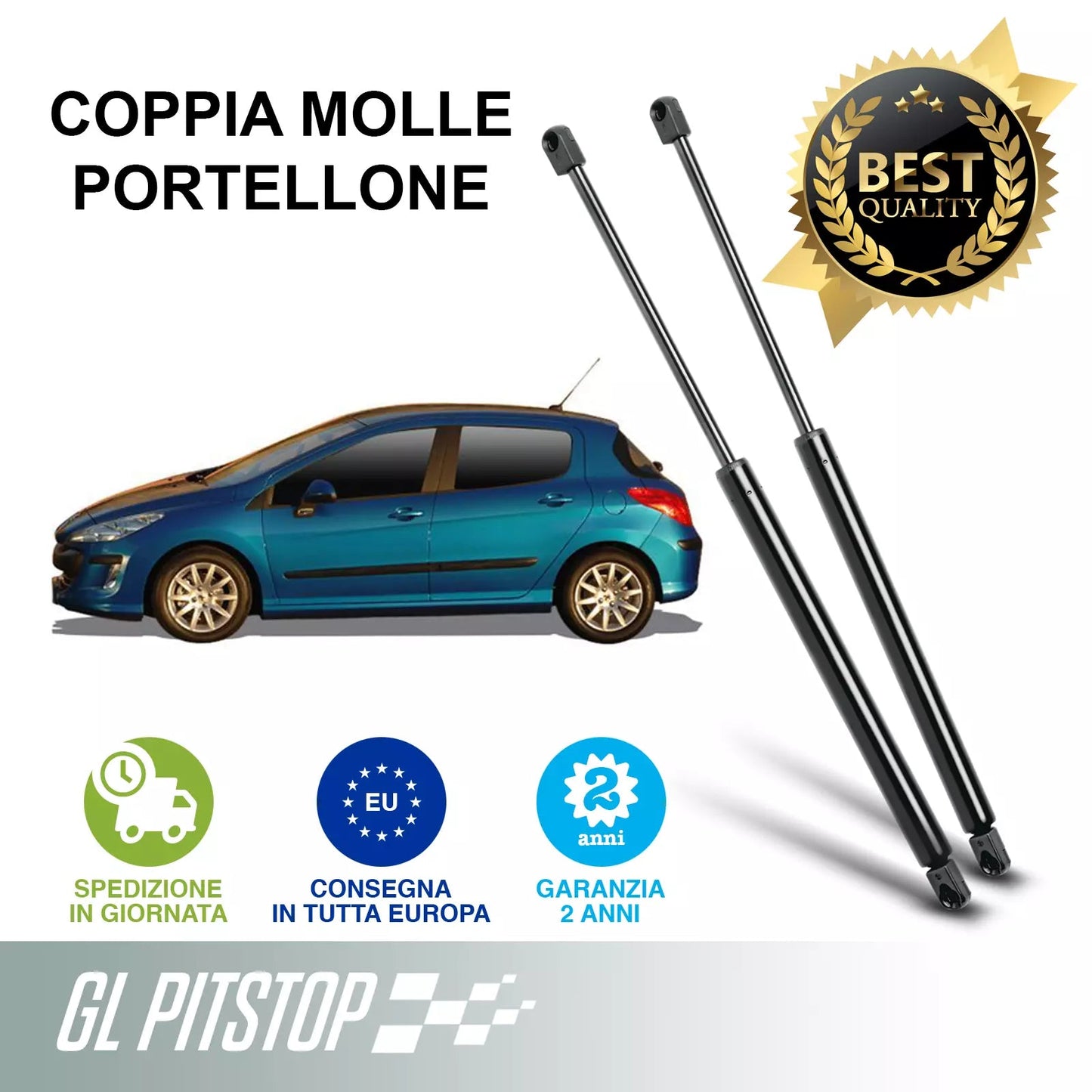 Pistoni Portellone, Coppia Molle a Gas PEUGEOT 308 I (4A-4C) da '07 a '13 Sonas srl