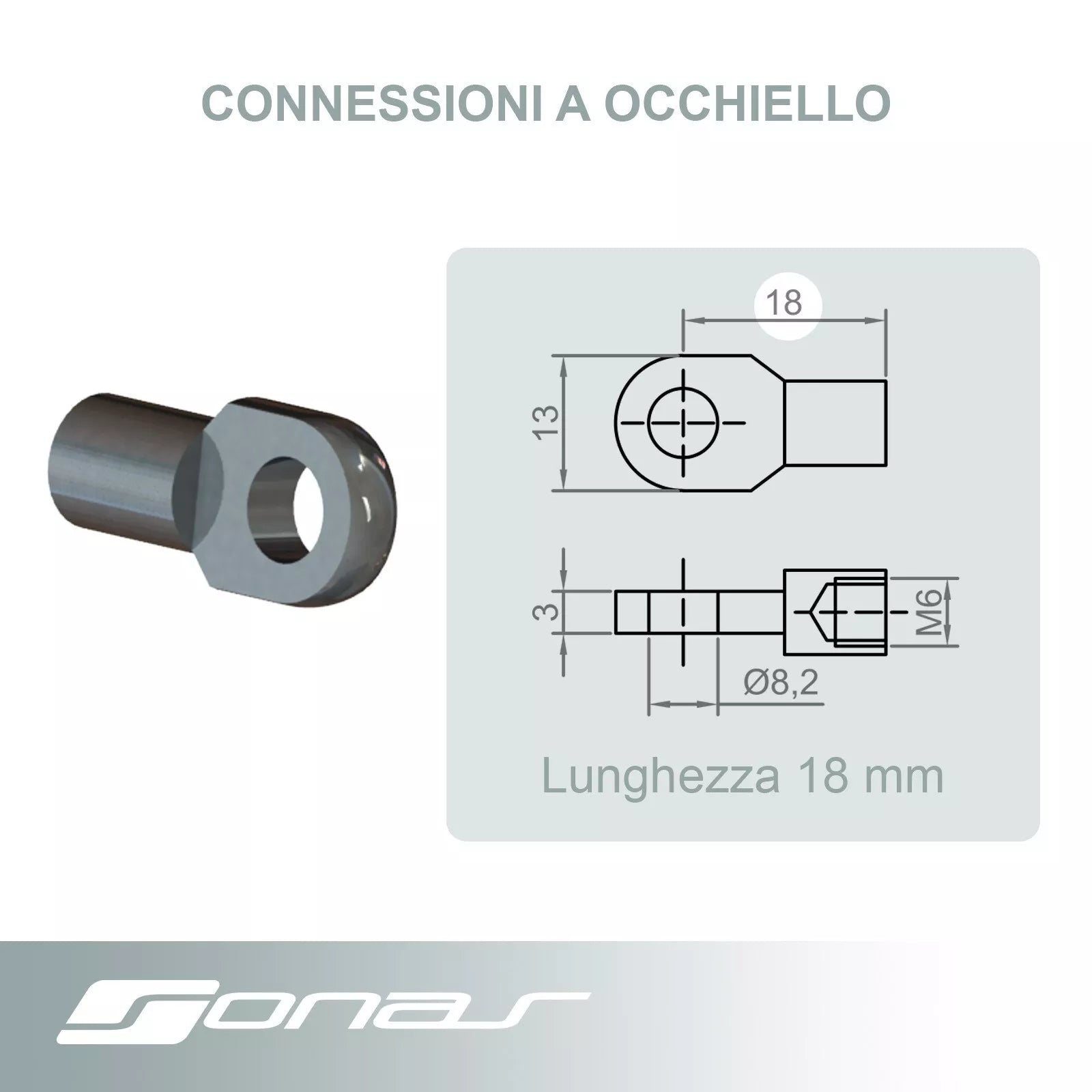 Attacchi, staffe supporto, Raccordi Per Molla Molle a Gas vari modelli Sonas srl