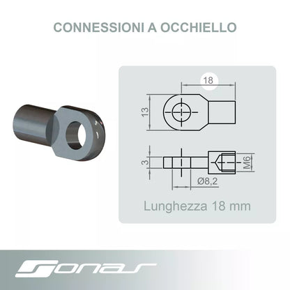 Attacchi, staffe supporto, Raccordi Per Molla Molle a Gas vari modelli Sonas srl
