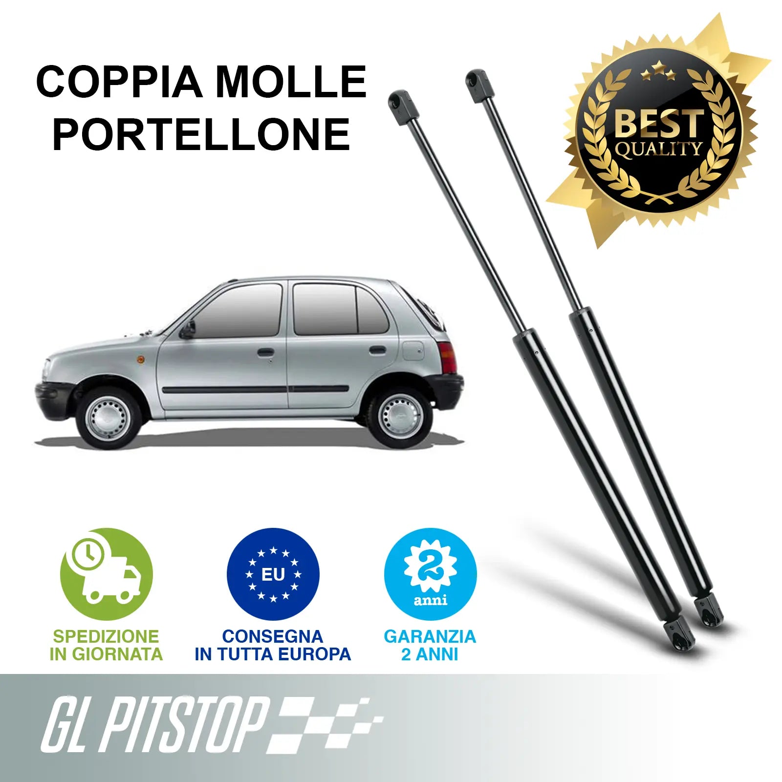Coppia Molla a Gas Portellone compatibile con NISSAN Micra II (K11) da '92 a '02 Sonas srl