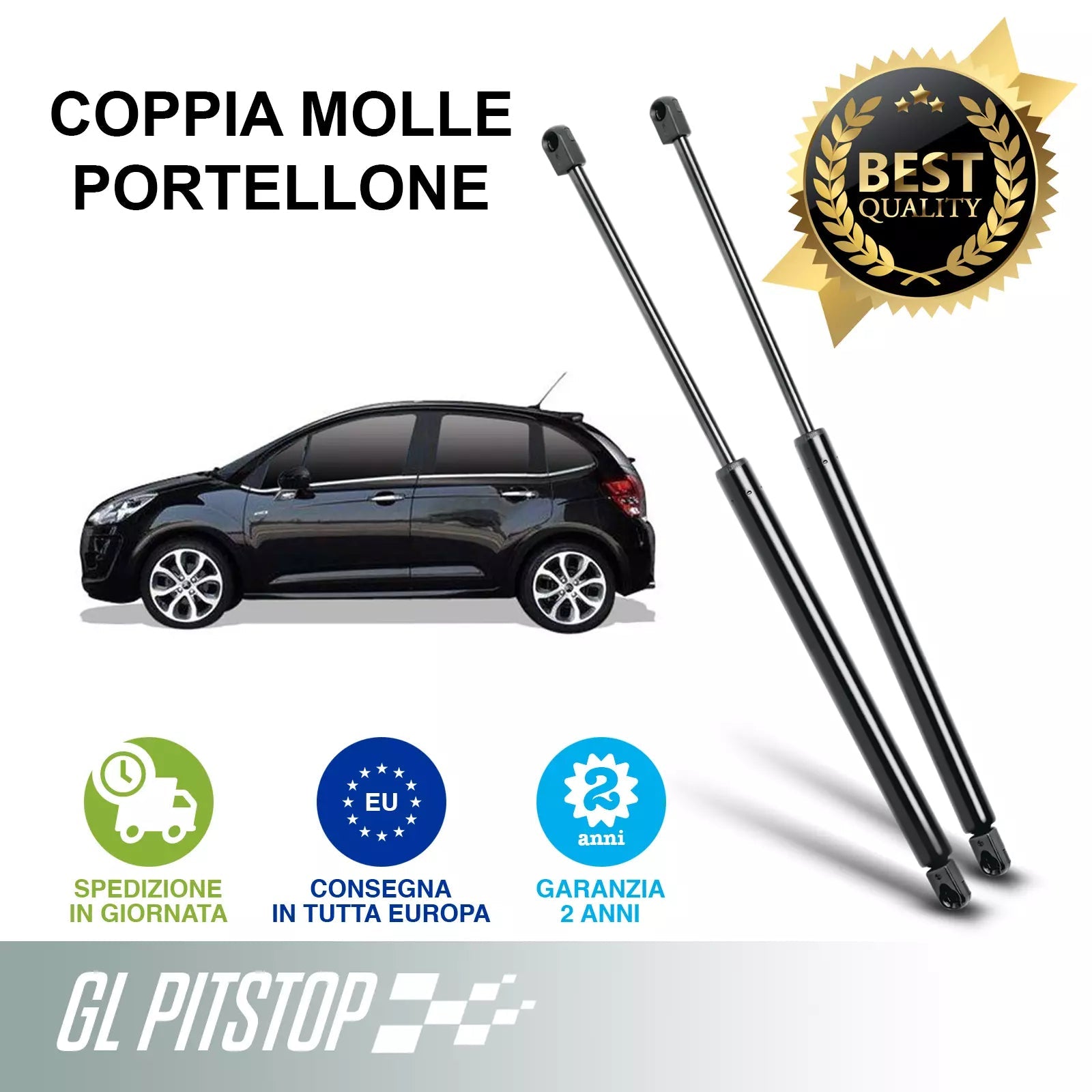 Coppia Molle a Gas compatibile con CITROEN C3 II (SC) da '12 Sonas srl