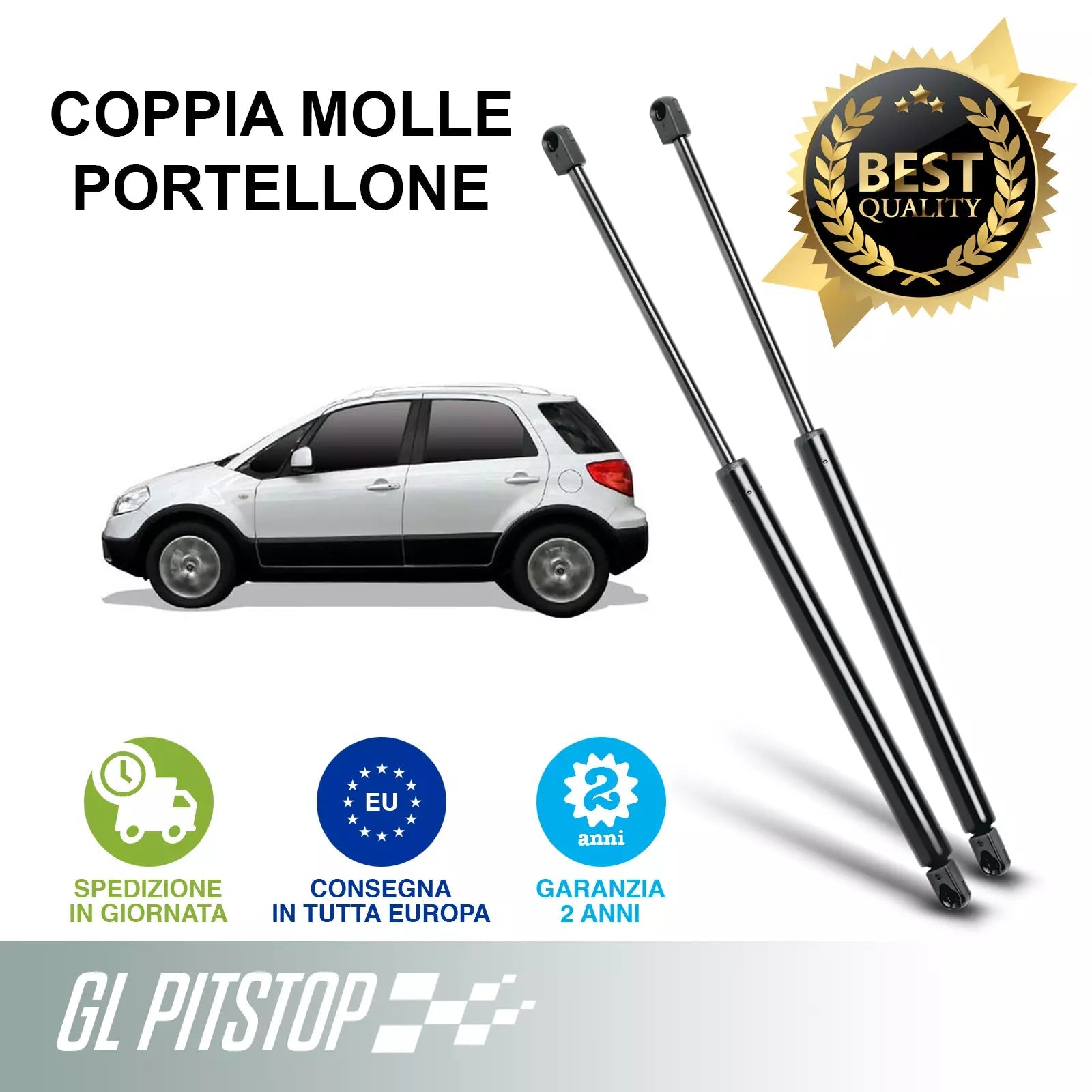 Coppia Molle a Gas per Portellone compatibile con FIAT Sedici (189) da '04 a '14 Sonas srl