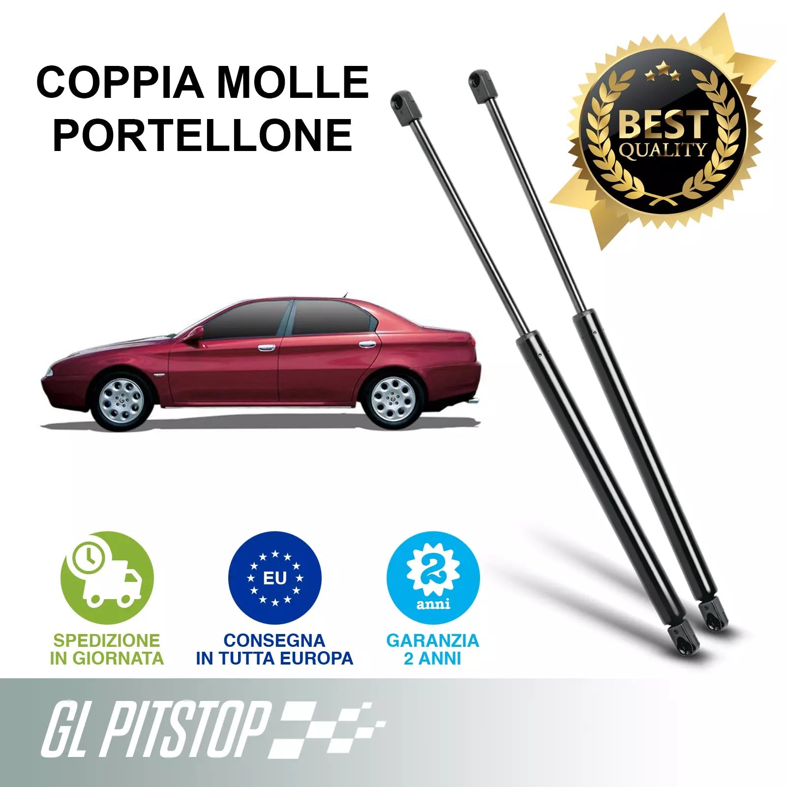 Pistoni Cofano Motore, Coppia Molle a Gas compatibile con ALFA Romeo 166 (936) da '98 a'03 Sonas srl