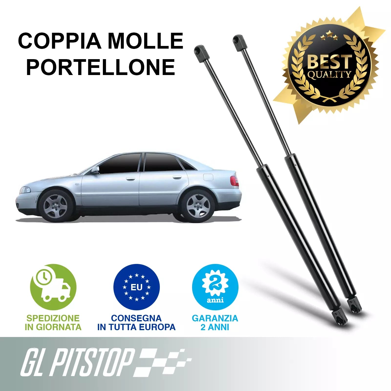 Pistoni Cofano Motore, Coppia Molle a Gas Cofano Motore compatibile con AUDI A4 (8E2, B6) Sonas srl