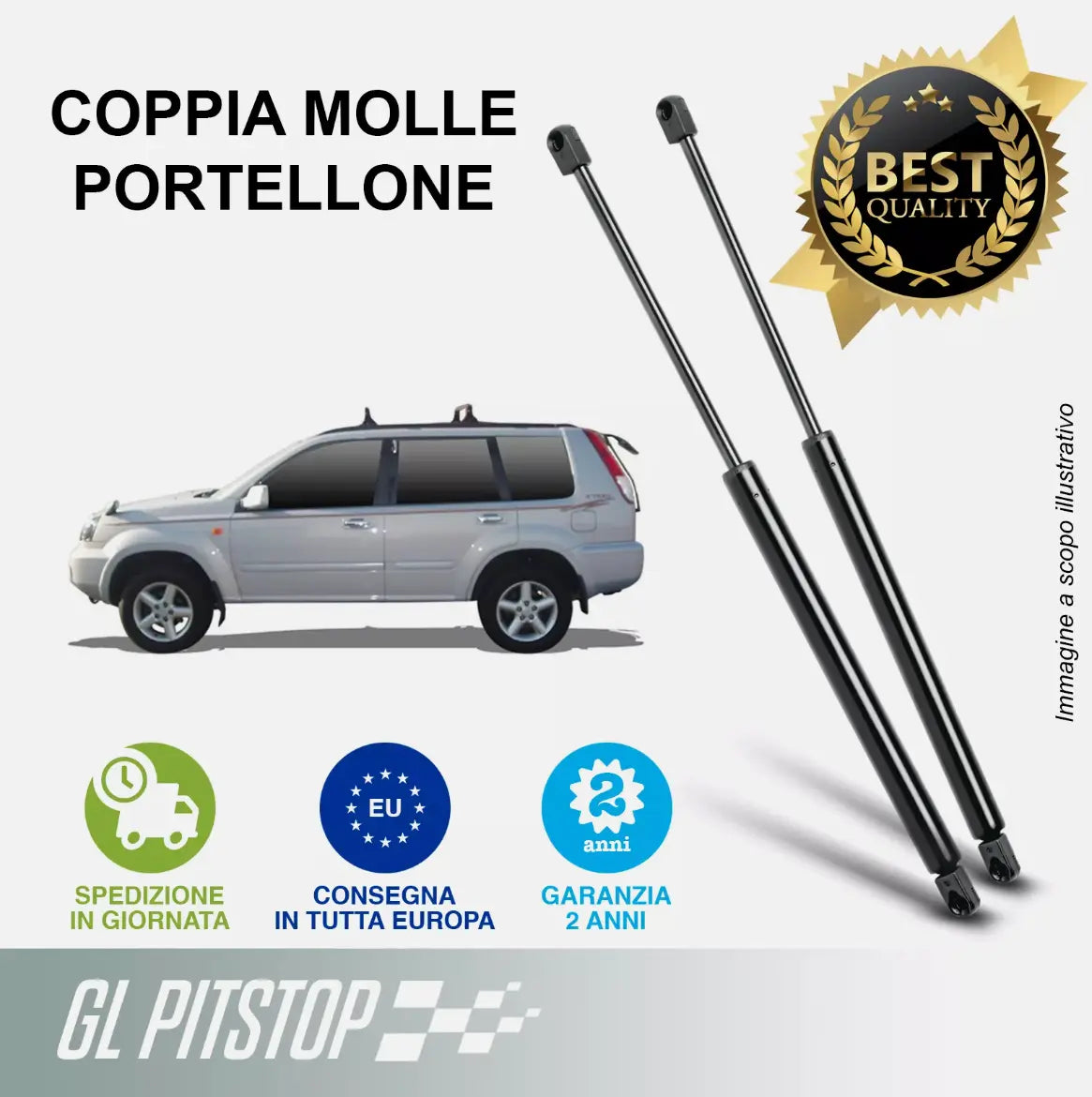 Pistoni Portellone, Coppia Molle a Gas compatibile con NISSAN X Trail (T30)
