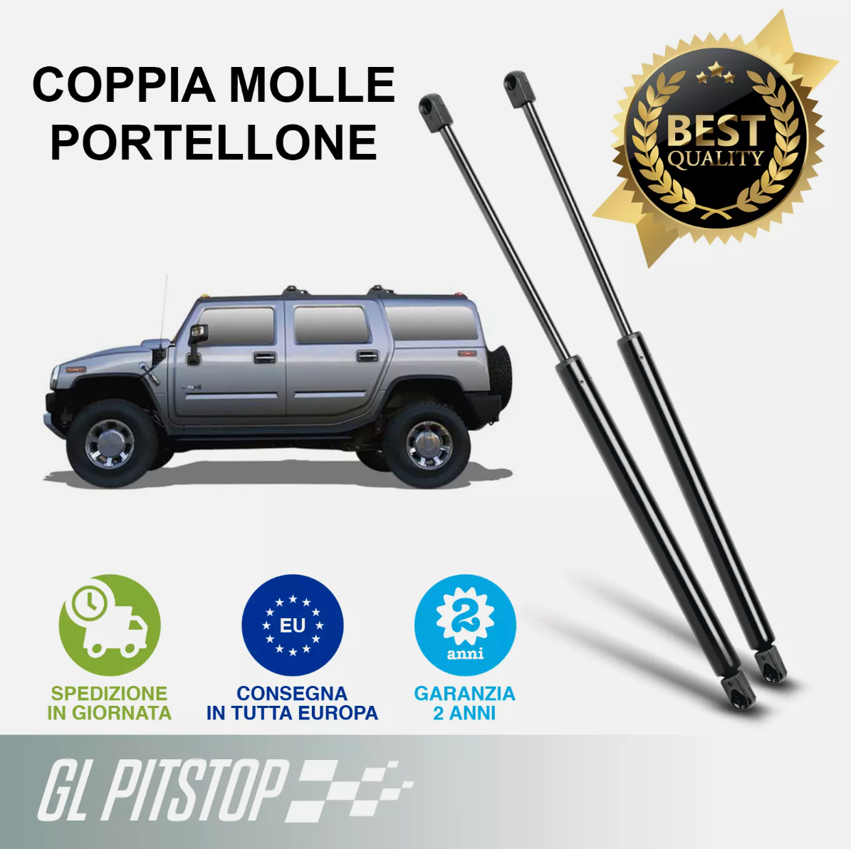 Coppia Molle a Gas Portellone posteriore compatibile con HUMMER H2 da '02 a '09