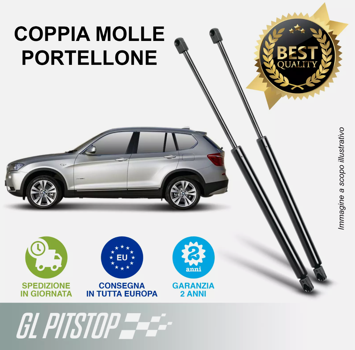 Pistoni Cofano Motore, Coppia Molle a Gas per Cofano compatibile con BMW X3 (F25) da '10 Sonas srl