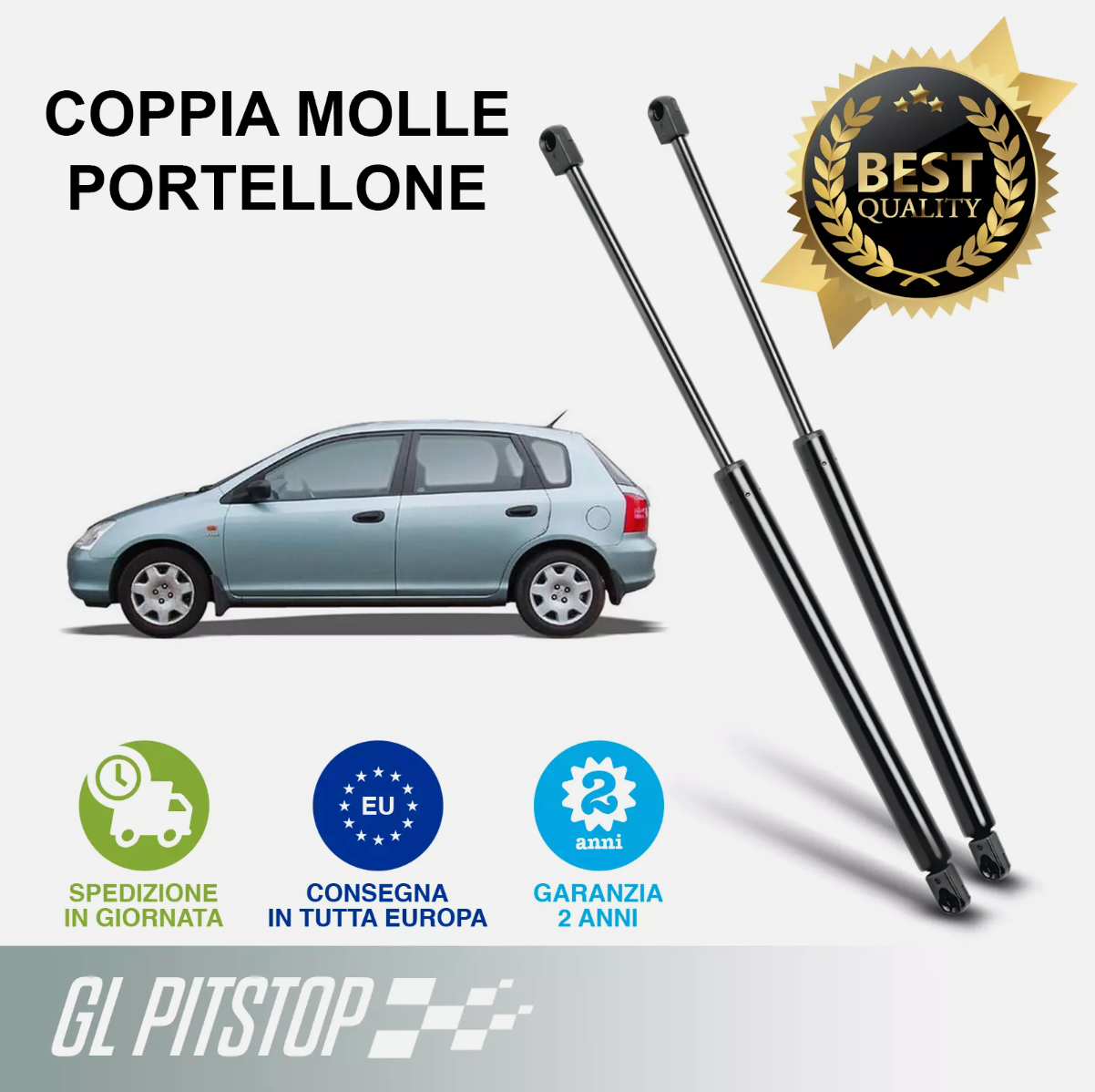 Pistoni Portellone, Coppia Molle a Gas compatibile con HONDA Civic 5P VII Sonas srl