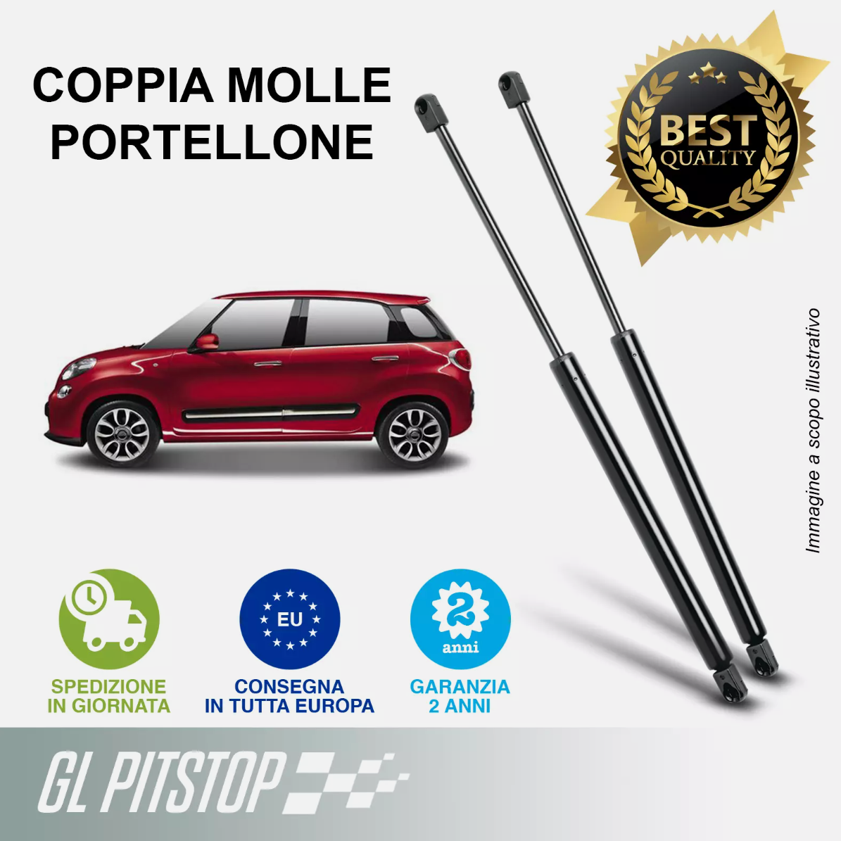Pistoni Cofano Motore, Molla a Gas Cofano Motore compatibile con FIAT 500L dal 09/2012
