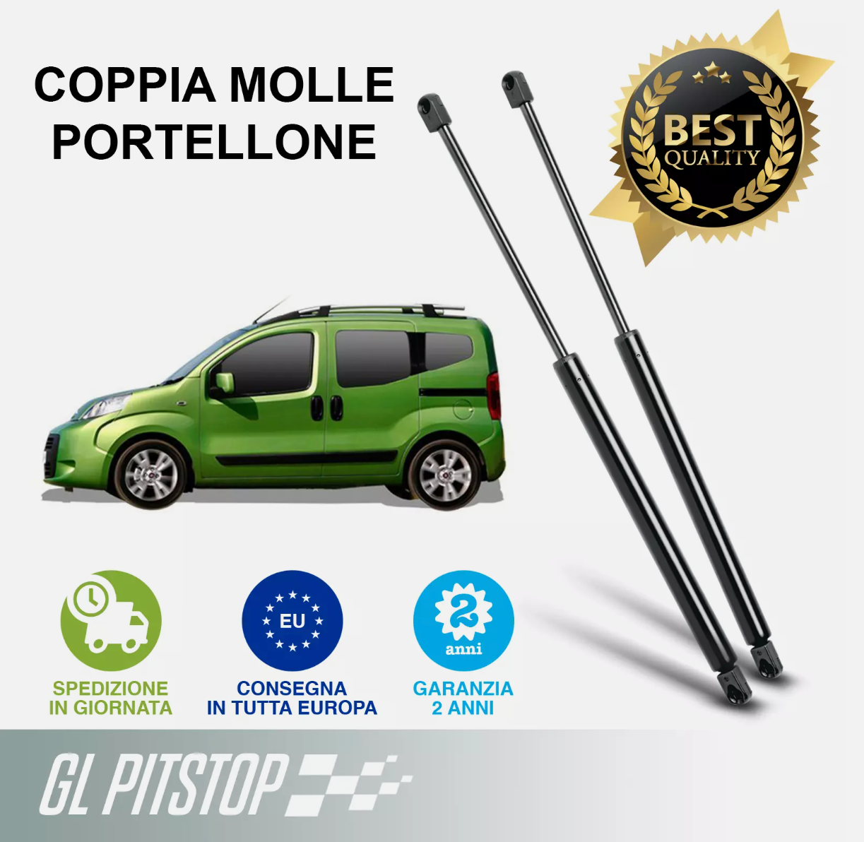 Pistoni Portellone, Coppia Molle a Gas portellone compatibile con FIAT Qubo Sonas srl