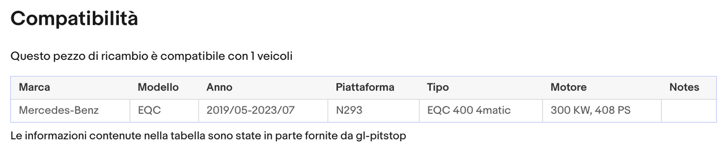 Coppia di Spazzole Tergicristalli per MERCEDES EQ Classe C da 05/19