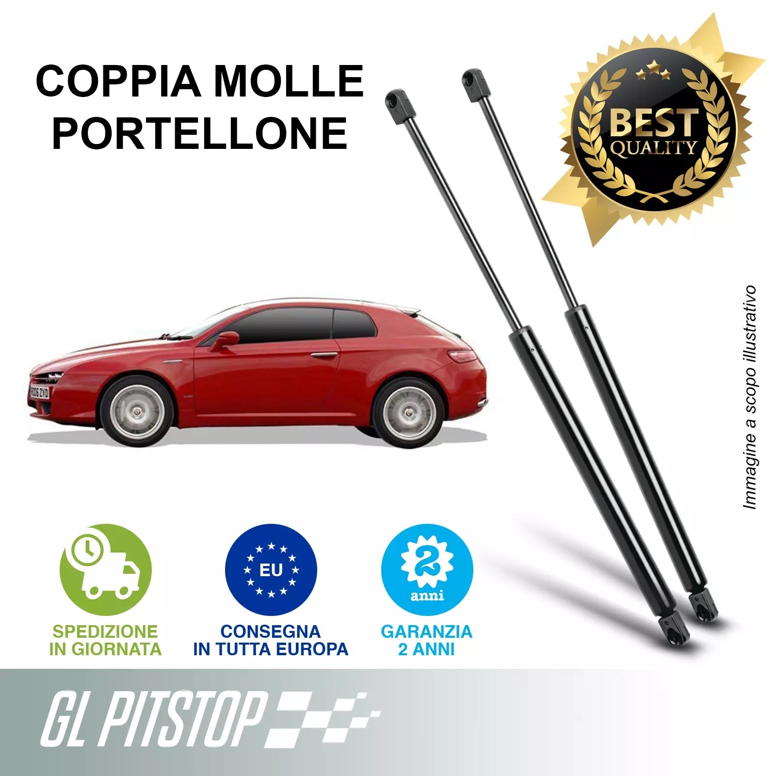 Pistoni Portellone, Coppia Molle a Gas compatibile con ALFA ROMEO Brera (939) Sonas srl