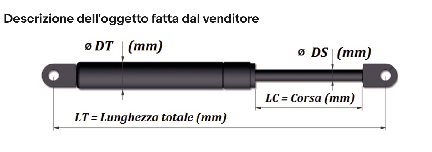 1 Pistone a Gas, Molla a Gas per letto contenitore e altro Sonas srl