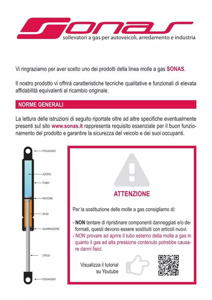 Coppia Molle a Gas Bagagliaio compatibile con SMART FORFOUR 453 da '14