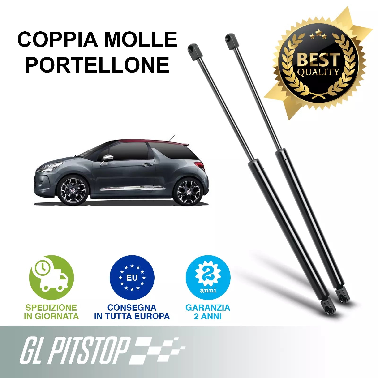 Coppia Molle a gas per Portellone compatibile con CITROEN DS3 (S4) da 15 Sonas srl