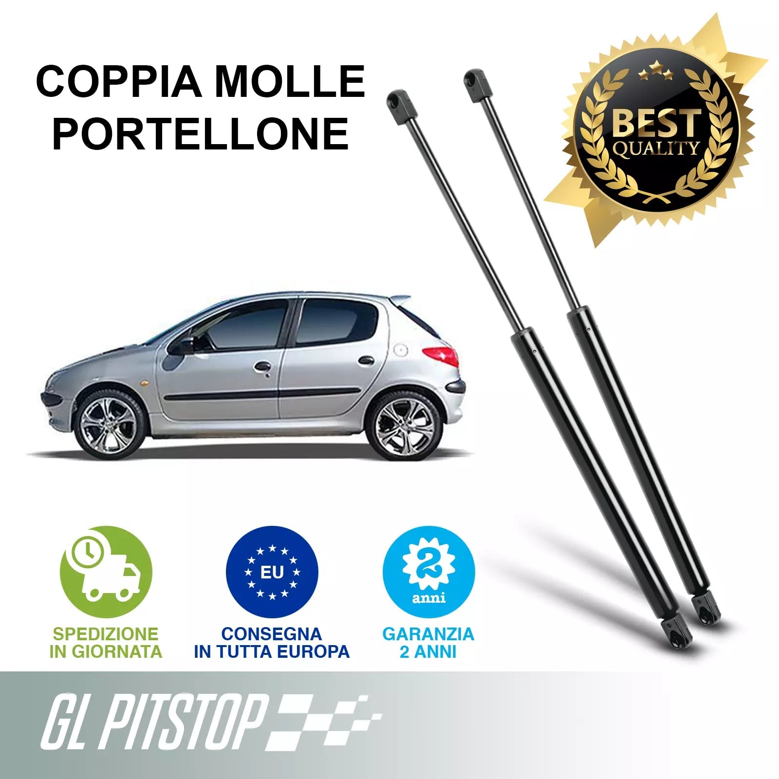 Pistoni Portellone, Coppia Molle a Gas PEUGEOT 206 (2A/C) Sonas srl