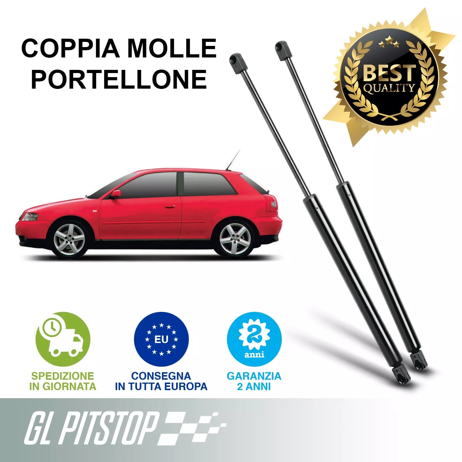 Pistoni Portellone, Coppia Molle a Gas compatibile con AUDI A3 (8L1) Sonas srl