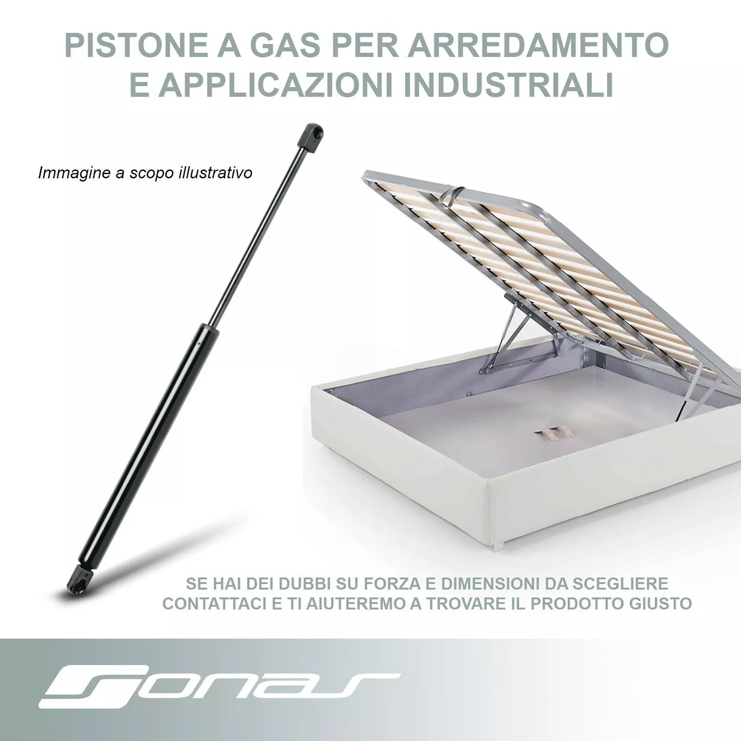 1 Pistone a Gas, Molla a Gas per letto contenitore e altro Sonas srl