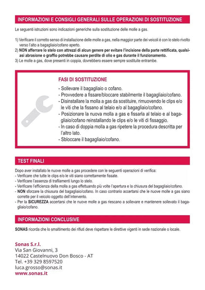 Coppia Molle a Gas Bagagliaio compatibile con SMART FORFOUR 453 da '14